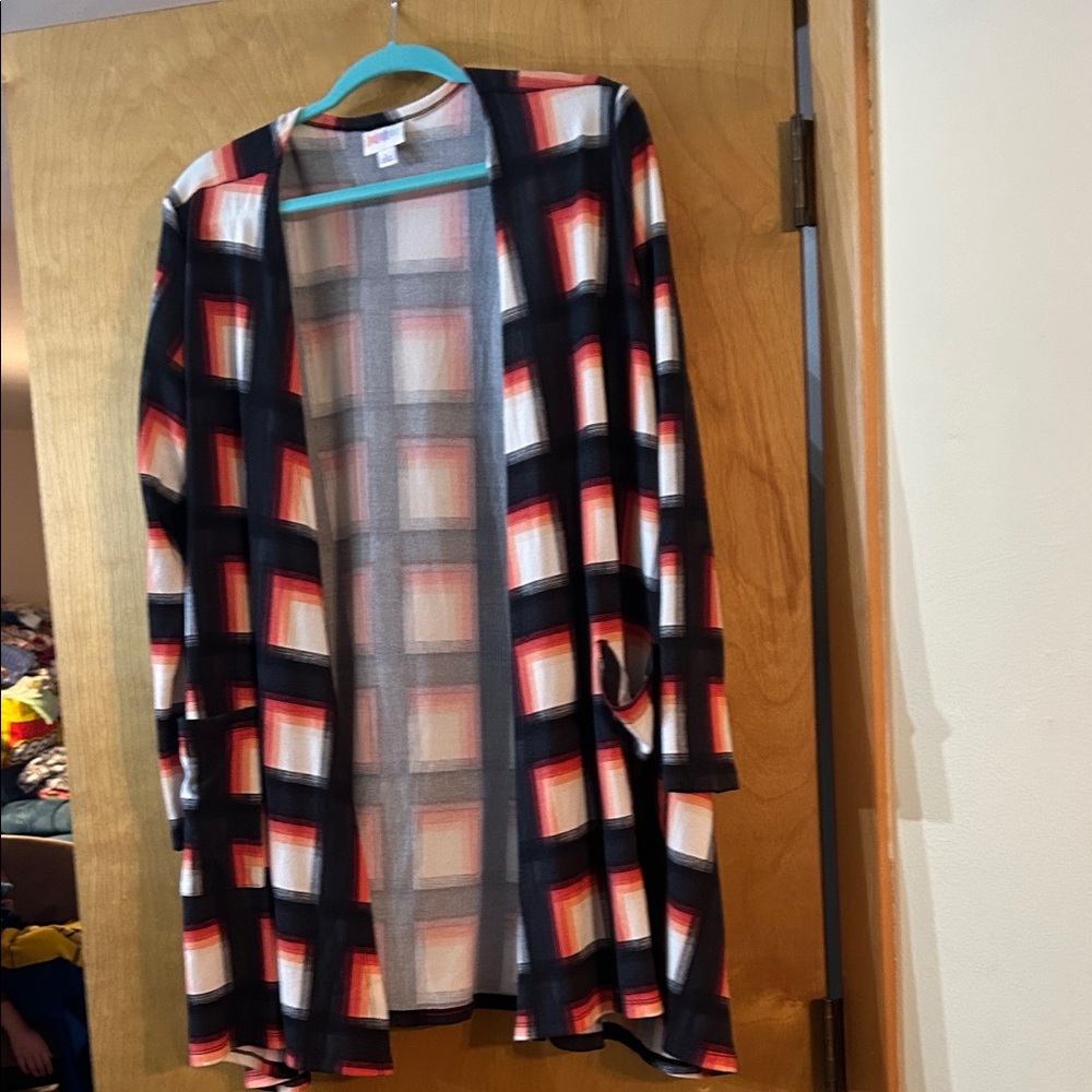 LuLaRoe Caroline Cardigan Women’s Size Large Like New Black and more